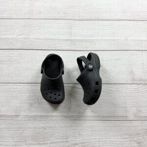 Crocs Classic Kids Clogs Black Slip-On Sandals Water Shoes 7